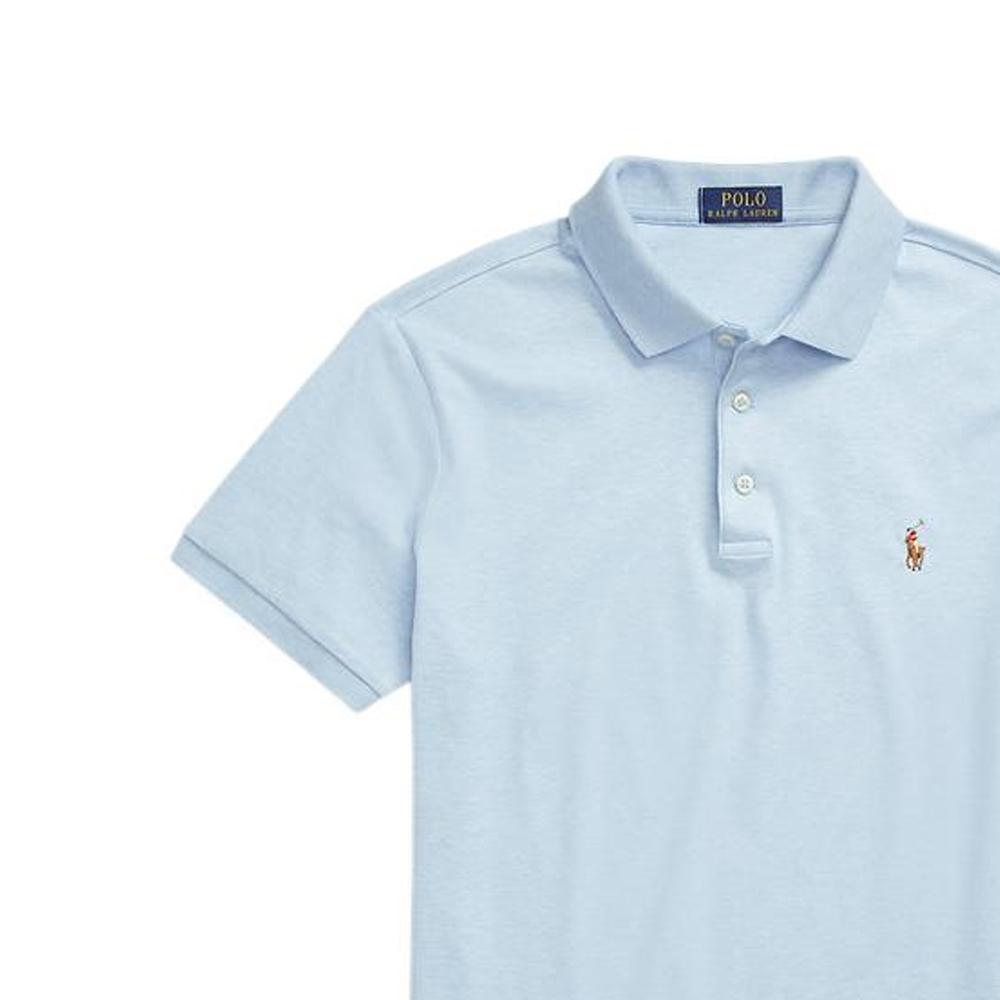Polo Ralph Lauren SS22 Solid Slim Fit Short Sleeve Polo Shirt Men tops Blue MNPOKNI1N821582-400