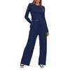 Nivea Women's Casual Long Sleeve Top and Wide Leg Pants Set in Multiple Colors