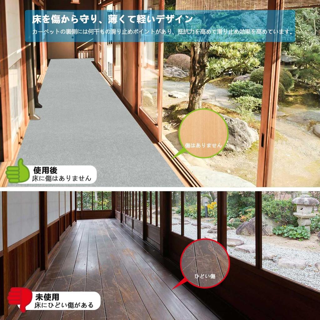 Exclusive HAODEMI Hallway Carpet Kitchen Long Reduces Leg and Back Stair Kitchen 4mm Thick PU Comfortable Compatible with Underfloor Noise Reduction