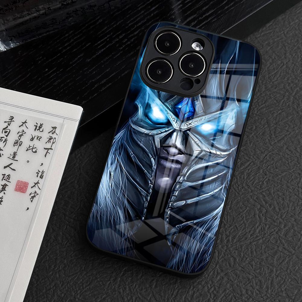 World of Warcraft Lich King Phone Case for iPhone 15 Pro Max 14 Plus 12 Mini 11 13 14 Pro Max Magsafe Wireless Charge Glass Cove