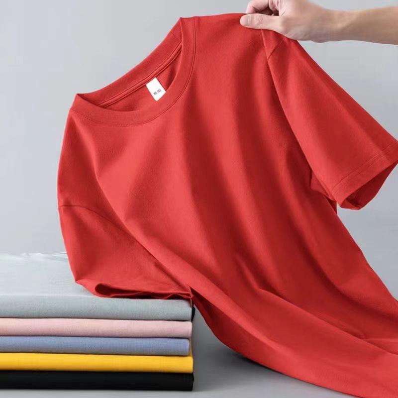 Men's 180g Pure White Milk Silk Casual Loose Short-Sleeve T-Shirt