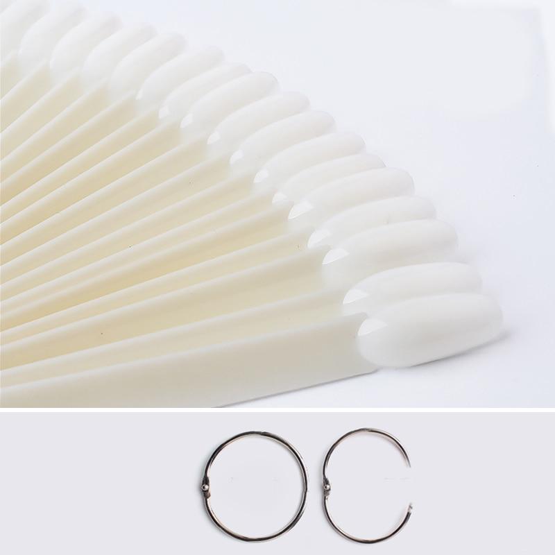 

50 шт. Овальний фальшивий дисплей Колесо віяла для нігтів. Практична дошка. Наконечник. Порошок для нігтів. Блискуча таблиця кольорів. білий