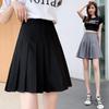 2024 Neuer Damen High Waist Unifarben A-Linien Plisseerock, Übergröße, Mittellang, Schlankmachender Academy-Stil
