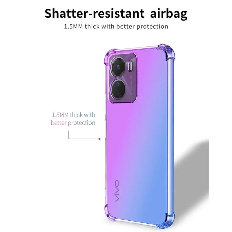 Shockproof Gradient Airbag TPU Case for Vivo Y36 Y78 Y100 Y02 Y16 Y22 Y02S Y3 Y30 Y77 Y G 4G Protective Cover Funda Coque