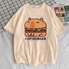 Capybara Kapibara Women's Fashion Kawaii Clothes T-shirt Soft Round Neck Short Sleeve Cute Top Pattern Clothing