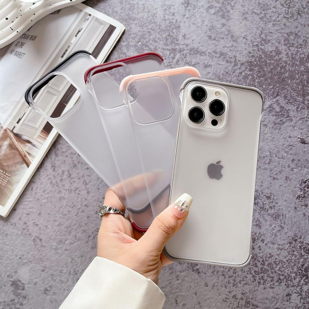 Applicable To Apple 16 Mobile Phone Case Contrasting Color Two-in-one IPhone 15 Skin Feeling Without Border 14promax Summer Heat Dissipation