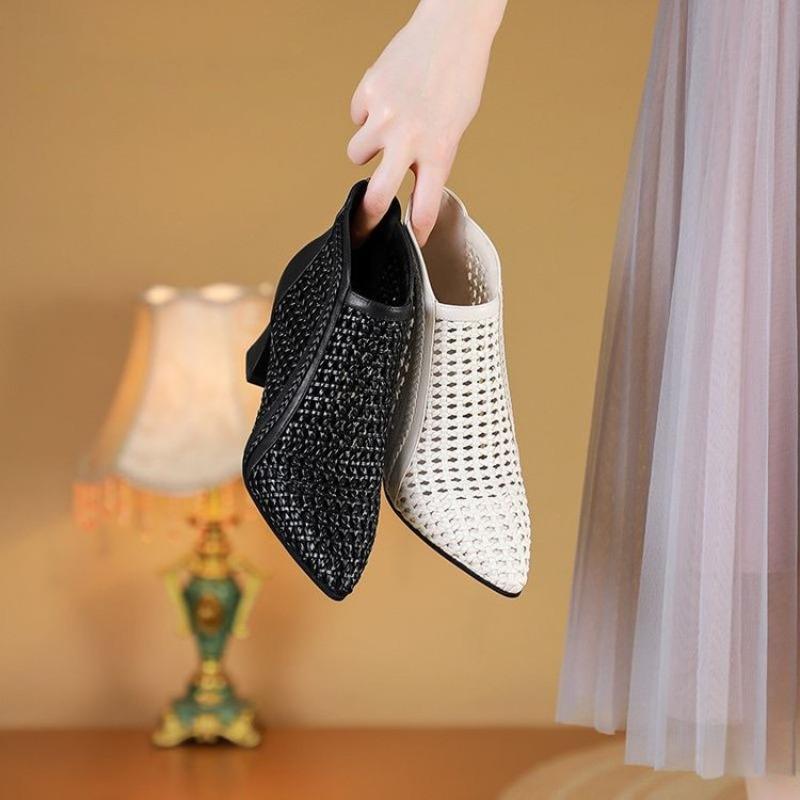 Open-toe Shoes, Breathable Sandals, New Pointed-toe Thick-heeled Sandals for Women