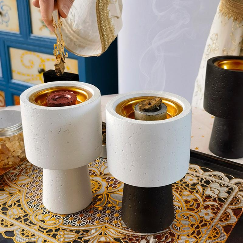 1PC Color Block Unique Cement Ambience Handheld Decorative Solid Color Ornament Aromatherapy Stove Desktop Tabletop Home Supplies