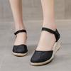 Elegant Women'S Sandals Weave Beach Women Round Fashion Wedges Comfortable Sandals Toe Breathable Shoes Summer Chanclas De Mujer
