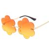 Flower Shape Sunglasses for Women New Fashion Rimless Metal Leg Designer Sunglasses Woman Korean Style Female Sunglass
