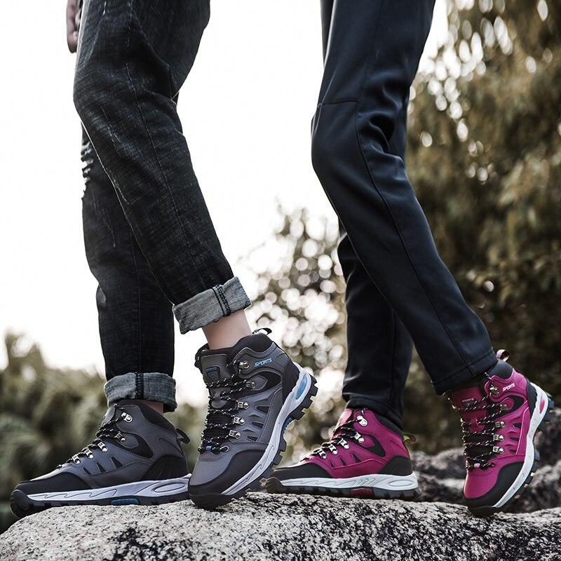 Winter Pro -Mountain Outdoor Hiking Shoes Men &Women Add Fur Hiking Boots Snow Walking Warm Training Trekking Footwear Boys