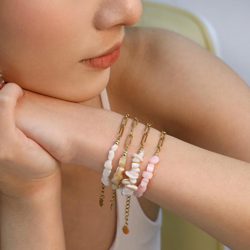 Summer Fashion Sweet and Cute Bracelet, Seaside Bohemian Style Jewelry for Women Daily Wear, Stainless Steel Exquisite Bracelet