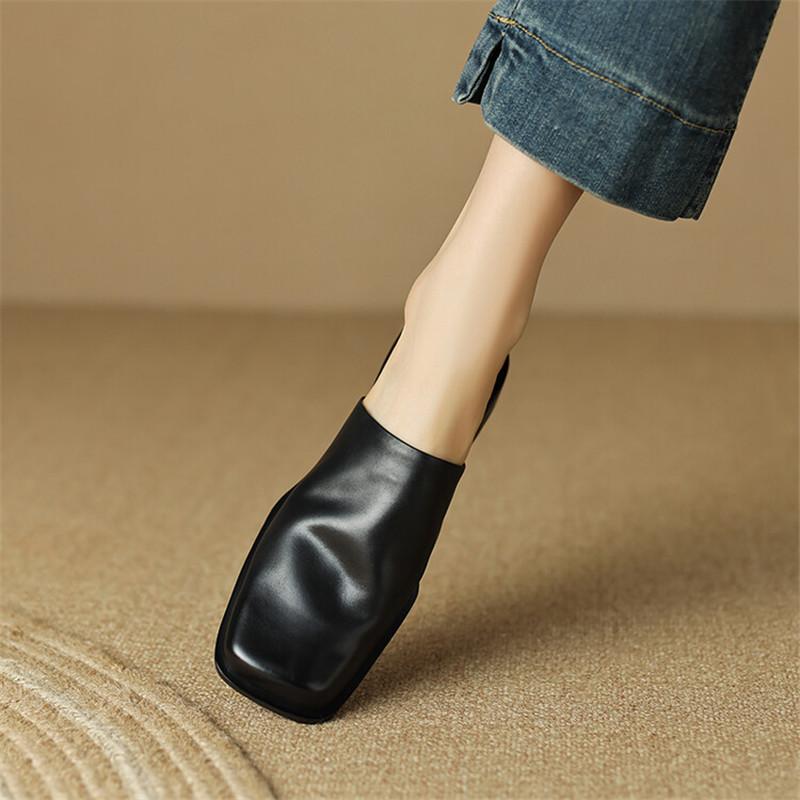 Fashion 2025 Summer Women Shoes Mules Shoes for Women Square Toe Slippers Women Chunky Heel Cover Toe Slippers Shoes Zapatos De Mujer