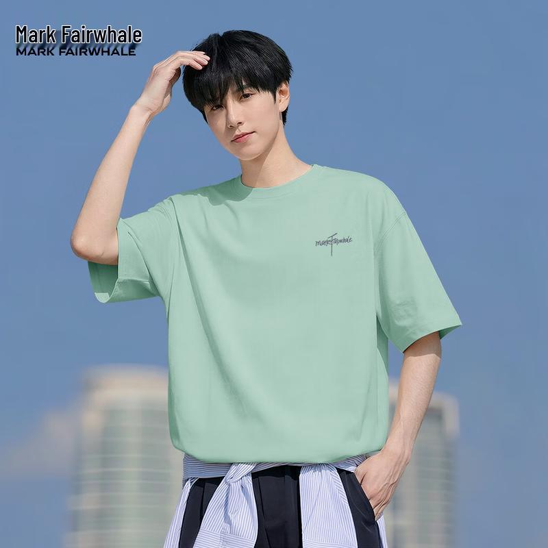 Mark Fairwhale Men s Pure Cotton Breathable Loose Fit T-Shirt L