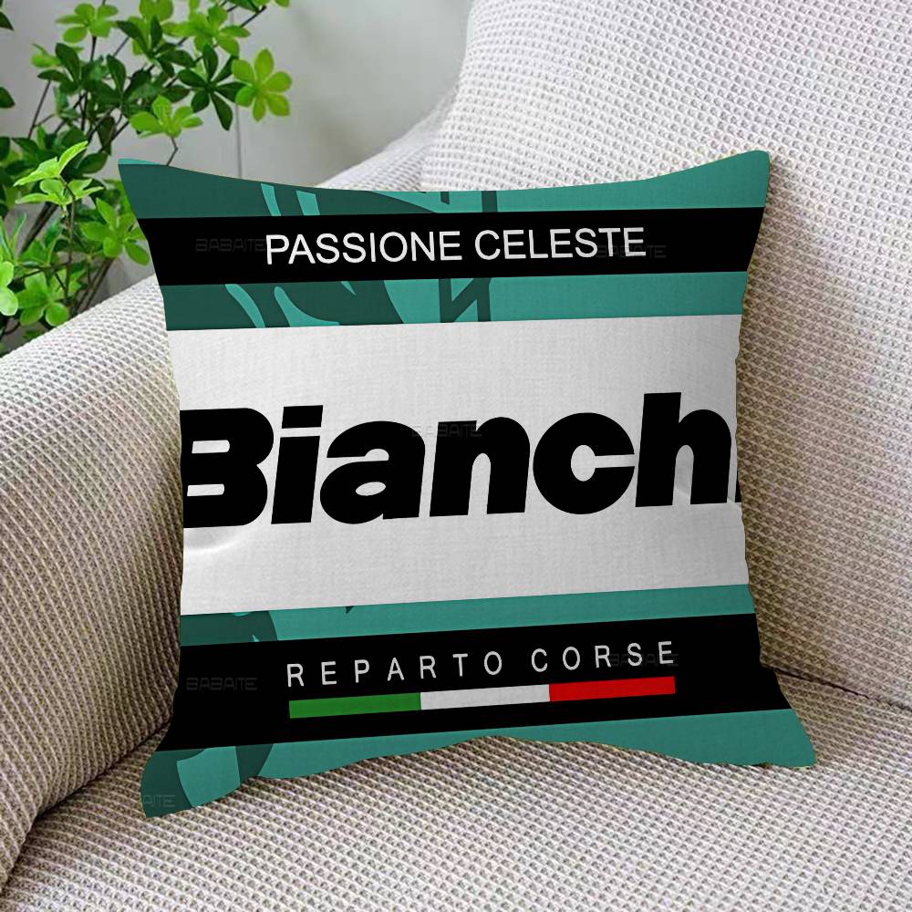 B-BianchiS Bike Logo Pillow Cover Sofa Cushion Cover Home Room Decoration Children Gift