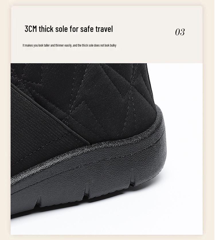 Women's Winter Cotton Snow Boots - Warm, Plus Velvet, Slip-On for Middle-Aged and Elderly