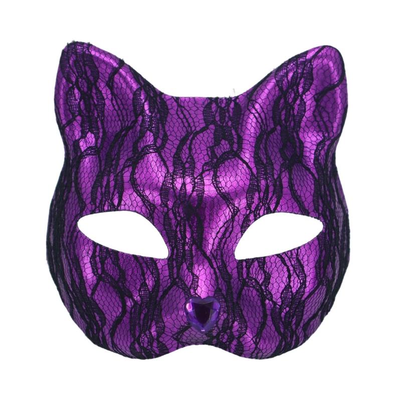 Elegant Cats Face Lace Snake Pattern Mask Costume Mask For Masquerades Ball Halloween Party And Cosplay