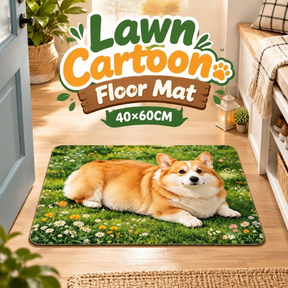 40*60cm Bathroom Carpet Corgi / Teddy Dog Floor Mat New Bedroom Door Small Rug Table Bedside