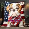 1PC Custom Name American Bulldog Pride outdooor Flannel blankets Patterns Throw Blanket All-Season Soft Gift for Couch, Bed, Camping gifts