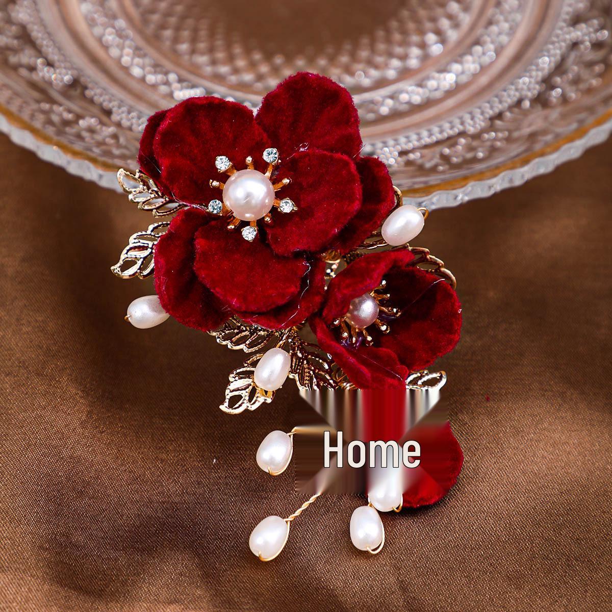 

Оригинальное платье Сюхэ Китайская свадебная корона феникса с красной кисточкой головной убор