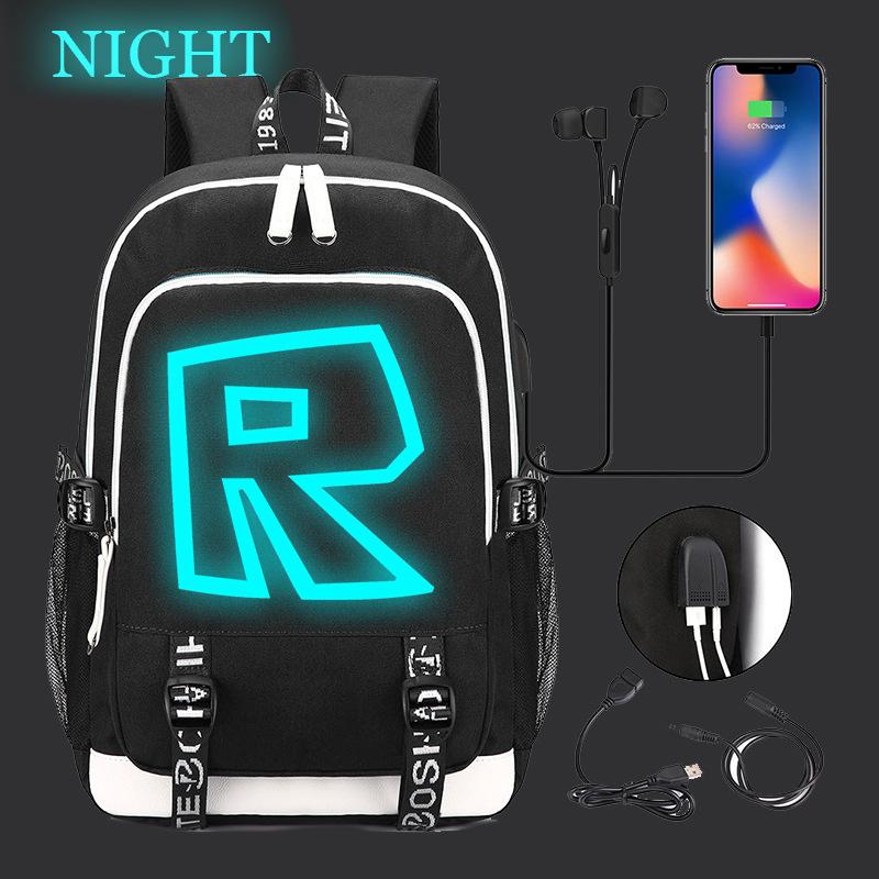 Game Merchandise Luminous Backpack Usb Interface Multi-Function Large Capacity Leisure Travel Bag