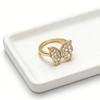 Wind design diamond-set butterfly ring versatile ring temperament exquisite jewelry