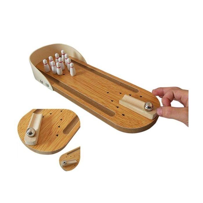 Bowling miniature en bois table miniature