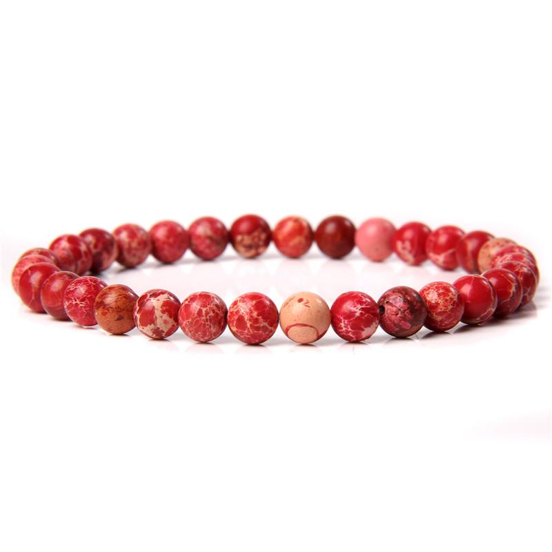 6mm Chakra Beads Energy Bracelet Natural Round Agates Onyx Stone Stretch Bracelet Bangles for Women Men Handmade Yoga