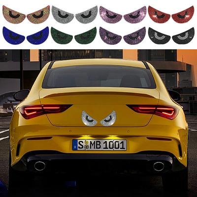 2ks Diamantové křišťálové samolepky na karoserii Devil Eyes Obtisk Dekorace Autodoplňky pro karoserii vozidla Samolepka na čelní sklo pro ženy