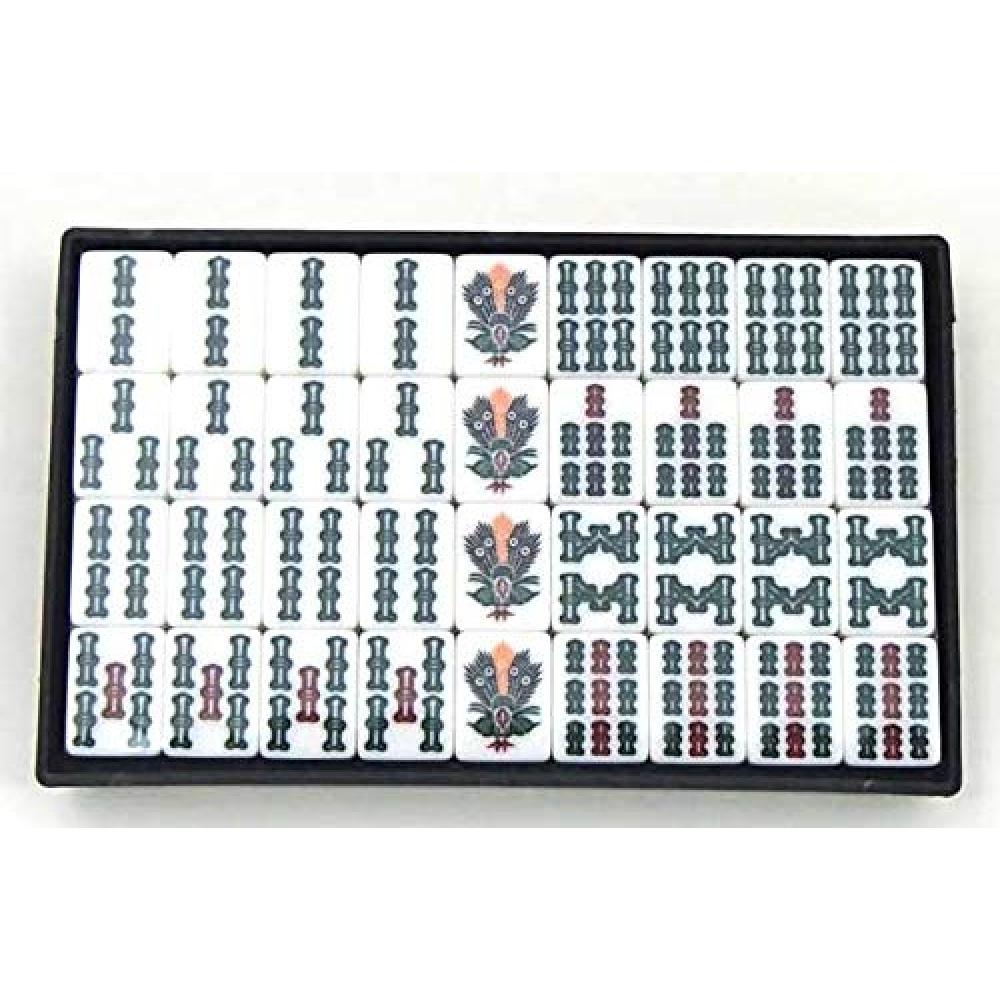 Hand-made Domestic Mahjong Tiles, Hard-to-break Mahjong Tiles, Custom-made Tenwa Black (with Color Dot Sticks), Go Labo Original Tile Strap Included