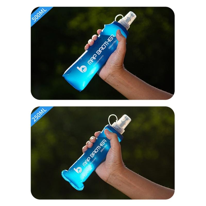 Collapsible Outdoor Water Bag TPU Soft Flask Water Bottle Hydrations Pack for Running Hiking Cycling Climbing Durable