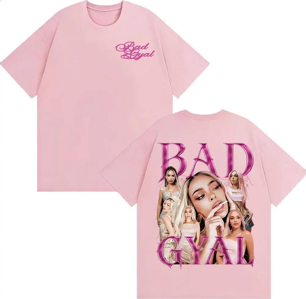 Singer Bad Gyal Vintage 90s Graphic T Shirts Unisex Women Harajuku Aesthetic Trend Tshirt Casual Loose Cotton Short Sleeve T Shirt