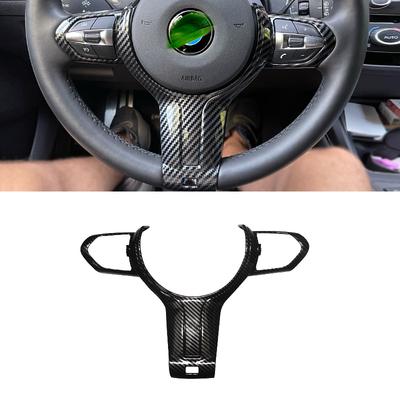 Para BMW F Chassis F06 F10 F11 F12 F15 F16 F20 F21 F22 F23 F30 F32 F34 ABS Textura de Carbono Interior Do Carro Volante Capa Guarnição