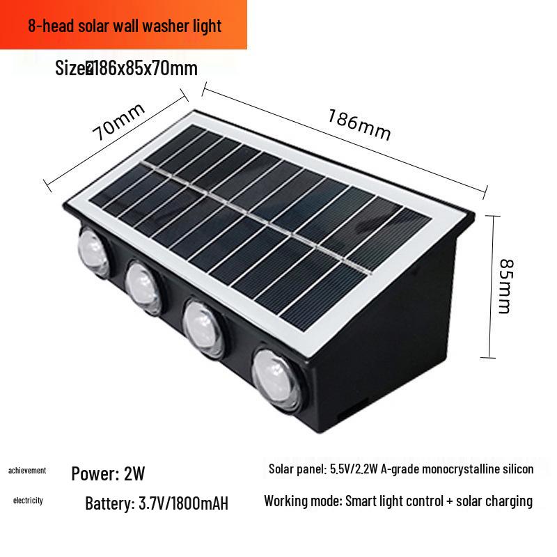Solar Wall Light for Villa, Courtyard, Garden, Patio, Balcony, Stairway, Hallway, and Decorative Use