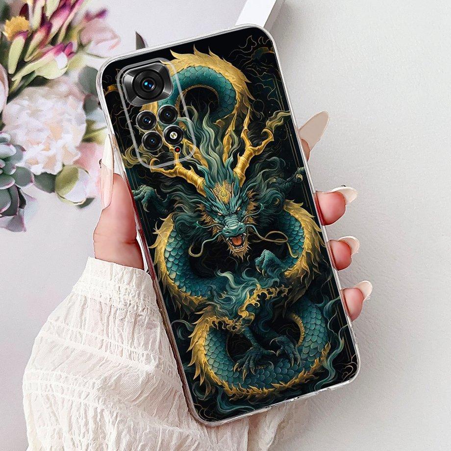 Funda For Xiaomi Redmi Note 11 Pro Note 12 Pro 4G Case Note11 11S Soft Silicone Bumper Goth Cool Dragon Tiger Cartoon Back Cover