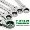 1Set Industrial Adjustable Ratchet Wrench Set Complete Chrome Vanadium Steel Quick Release Torx Head for Heavy Duty