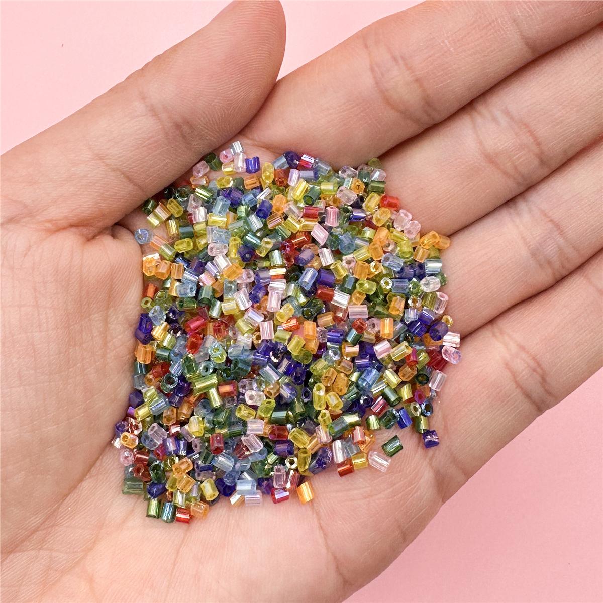 

5000 шт./пакет, бисер, фурнитура для ювелирных изделий, 2*3 мм, швейные аксессуары для одежды, стекло для рукоделия, бисер «сделай сам», трубчатые бусины разноцветный