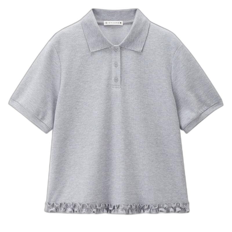 

Женская свободная рубашка-поло с пэчворком и рюшами Giordano M