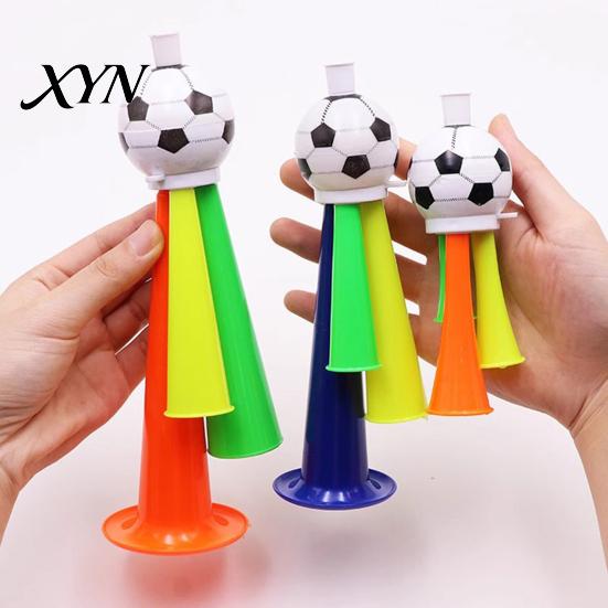 Soccer Fan Horn 2Pcs Cheering Horn, 3 Tone Sports Noise Maker, Football Game Accessory Handheld Stadium Trumpet for Day, Party Three-tone Cheer