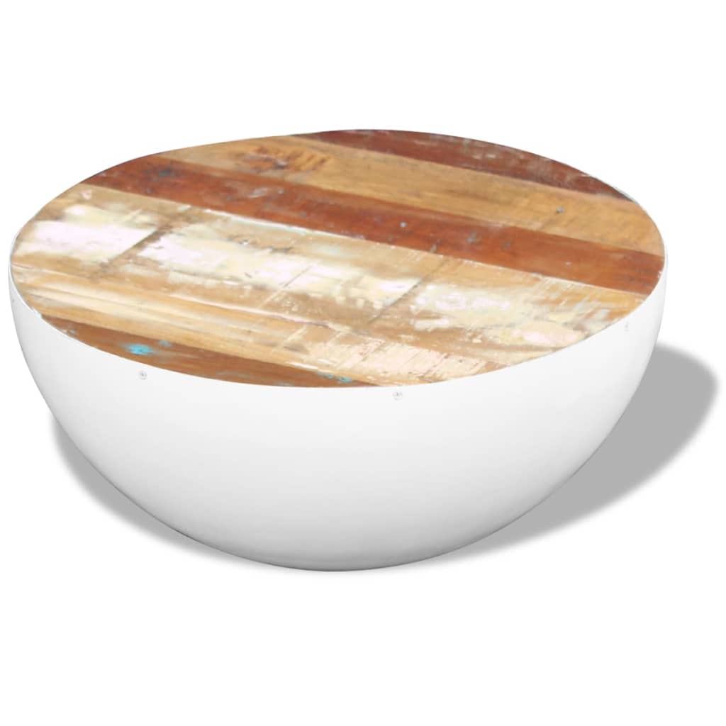 Bowl Shaped Coffee Table Solid Reclaimed Wood 60x60x30 Cm
