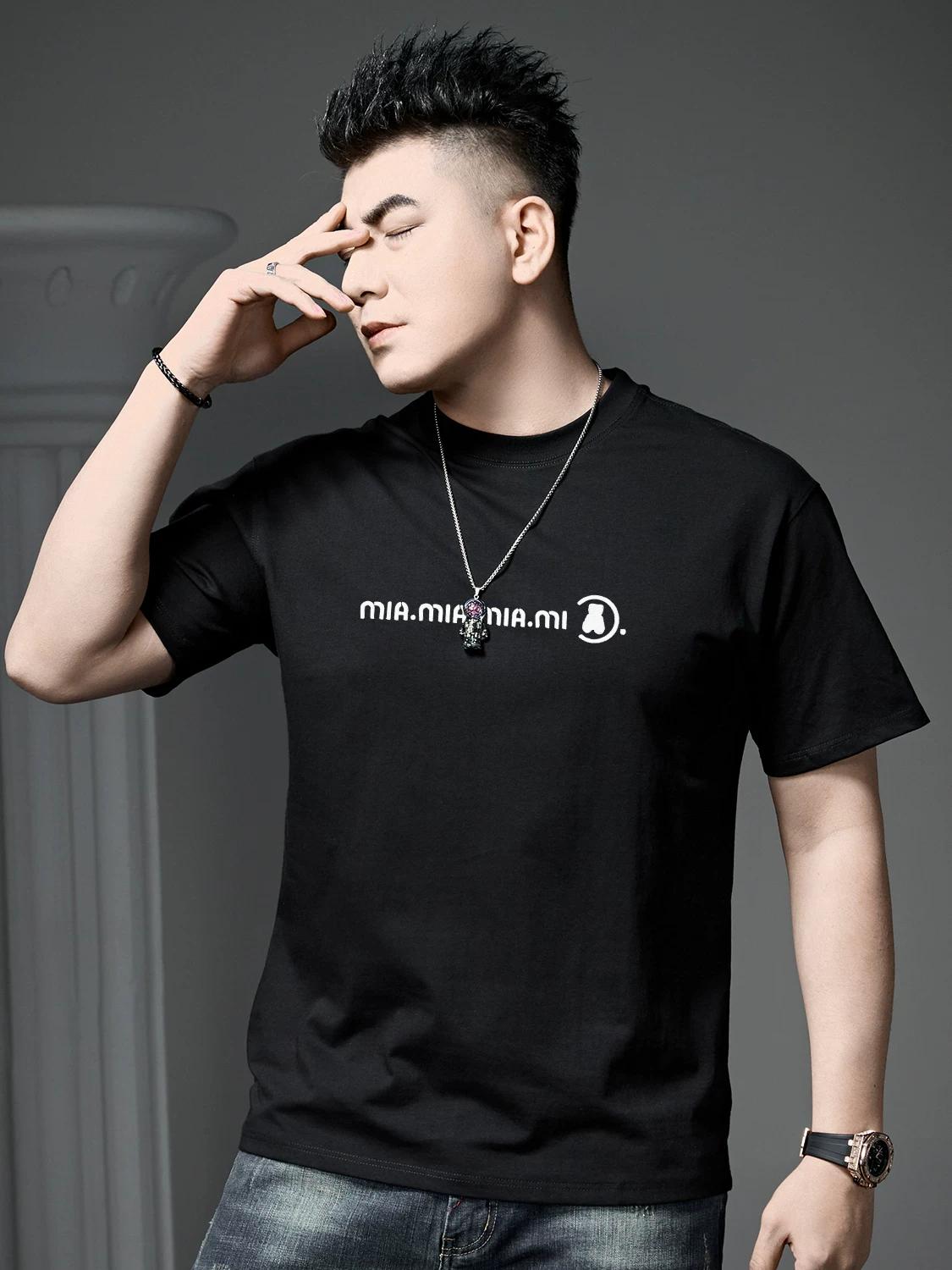 

European Station 2025 Summer New Men s Short Sleeve T-Shirt Trendy Bear Embroidery Round Neck Top Short Sleeve T-Shirt for Men L чёрный