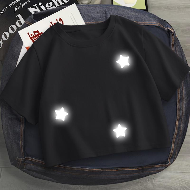 Durable Reflective Stars Transfer 25pcs/set Vinyl for T Shirt Down Jacket Hat Bag DIY Printing Heat Press Material