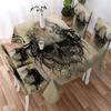Blue Skull Tablecloth Gothic Tablecloth Black and White Watercolor Decorative Tablecloth Washable Stain Proof Tablecloth