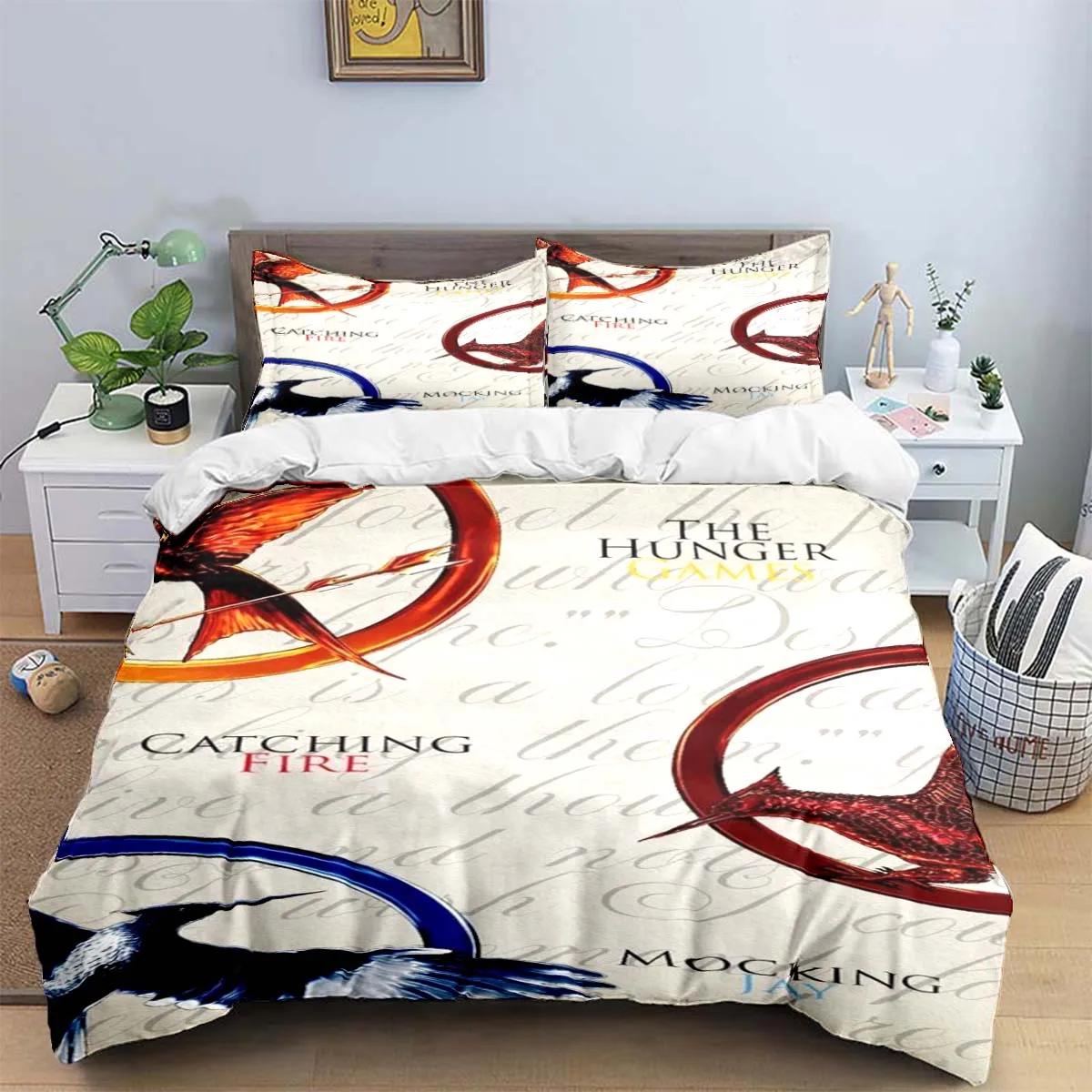 

Голодные игры Мода Аниме 3D Цифровая Печать Комплект Постельного Белья Пододеяльник Одеяло Постель Молодежь Дети Девочка Мальчики Подарок Домашний Текстиль EU Single(135*200cm)3pcs