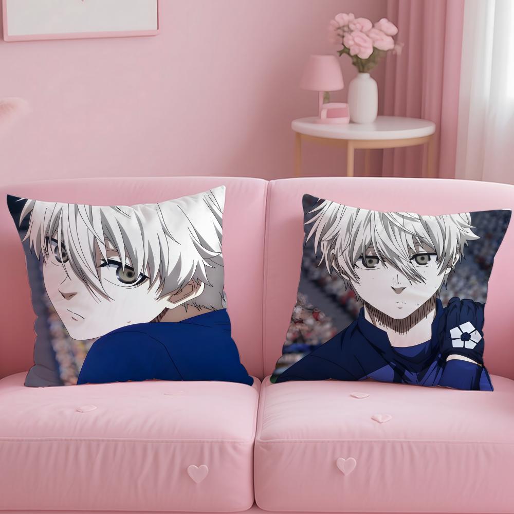 popular anime Blue Lock Cushion Cover Soft & Easy-Wash Pillow Case – Versatile for Couch, Bed, Travel and Office