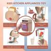 Kids Kitchen Appliances Toy Pretend Play Kitchen Accessories with Blender Coffee Maker Mixer Toaster Vacuum with Sounds & Light