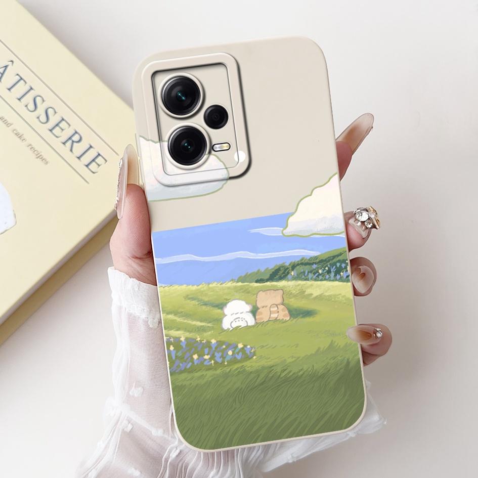 For Xiaomi Poco X5 5G Case Cover Lovely Panda Liquid Silicone Soft Back Cover For Poco X5 Pro Phone Case Coque PocoX5 X5Pro Capa