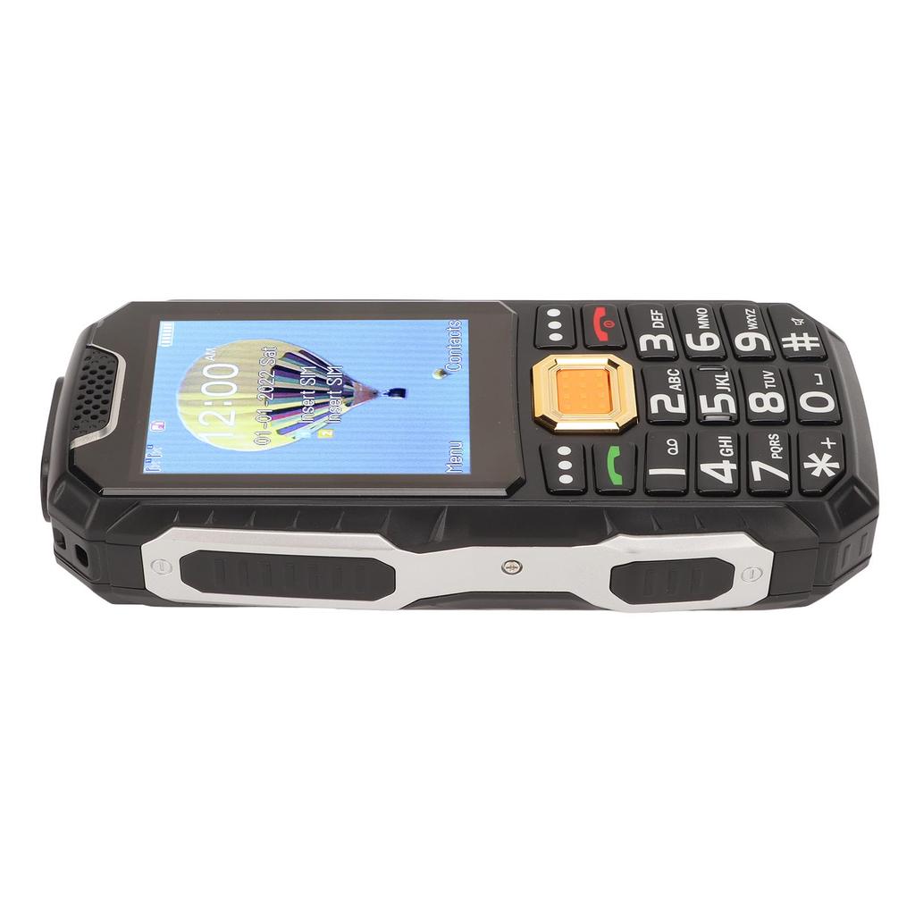 2G Senior Cellphone 2.8in HD Screen 3D Big Button Dual Card Senior Cellphone with Flashlight Black