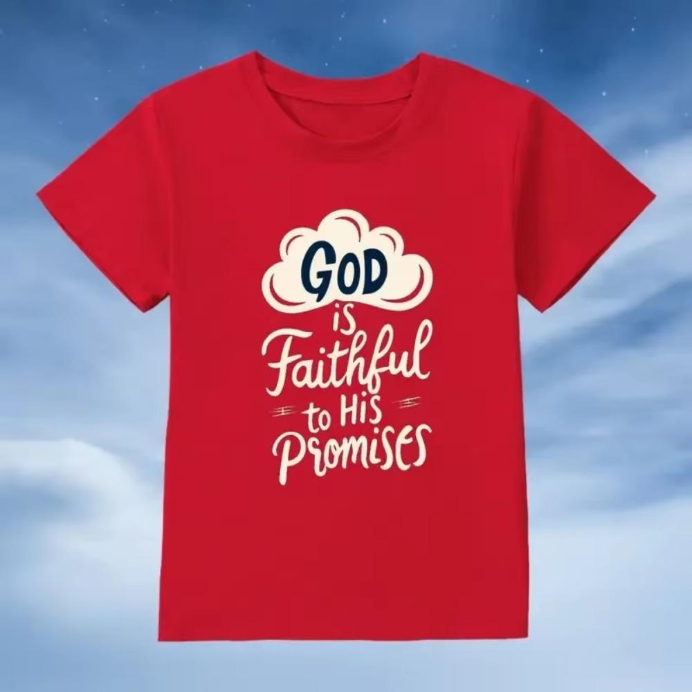 God Is Faithful To His Promise Letter Printed Men's Women's T-Shirts Casual Cotton Tops Fashion Clothing Crew Neck Short Sleeve