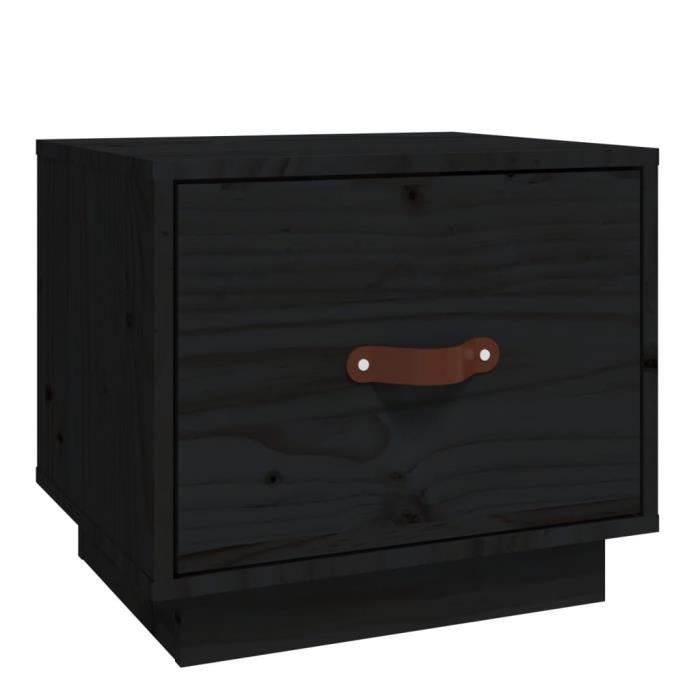 VidaXL Bedside Table Black 40x34x35 Cm Solid Pine Wood818293